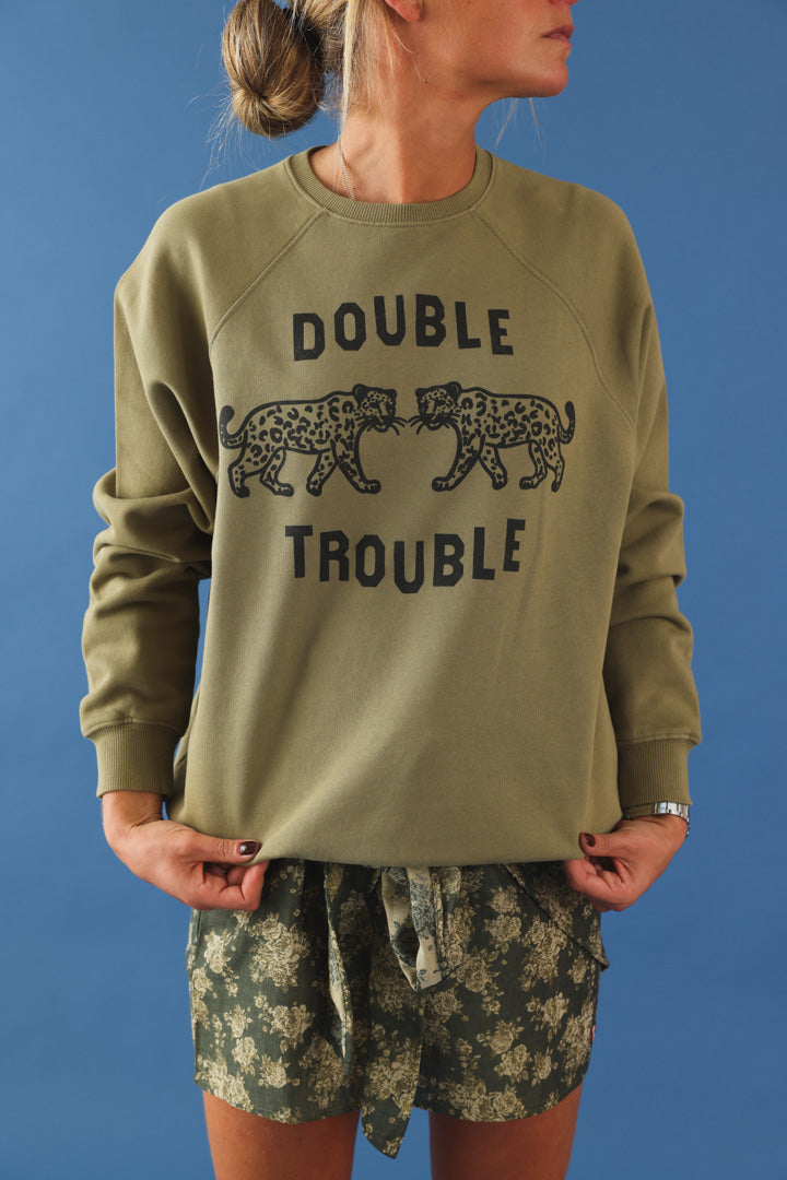 Sweat "double trouble" kaki