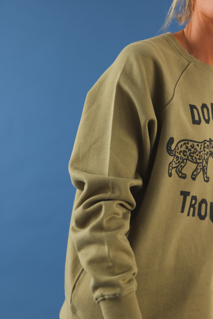 Sweat "double trouble" kaki