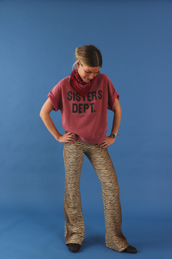 Sweat manche courte "sisters dept" bordeaux