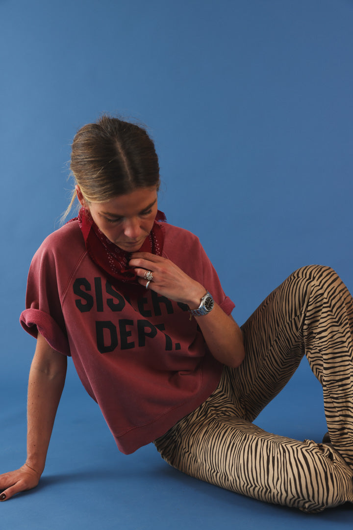 Sweat manche courte "sisters dept" bordeaux