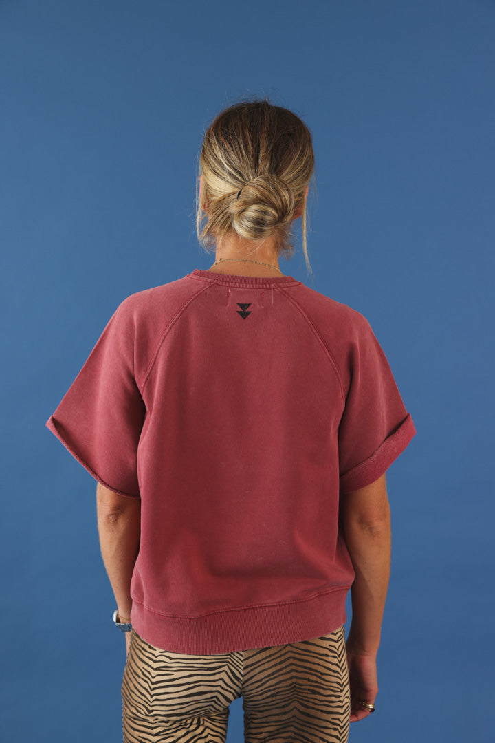 Sweat manche courte "sisters dept" bordeaux
