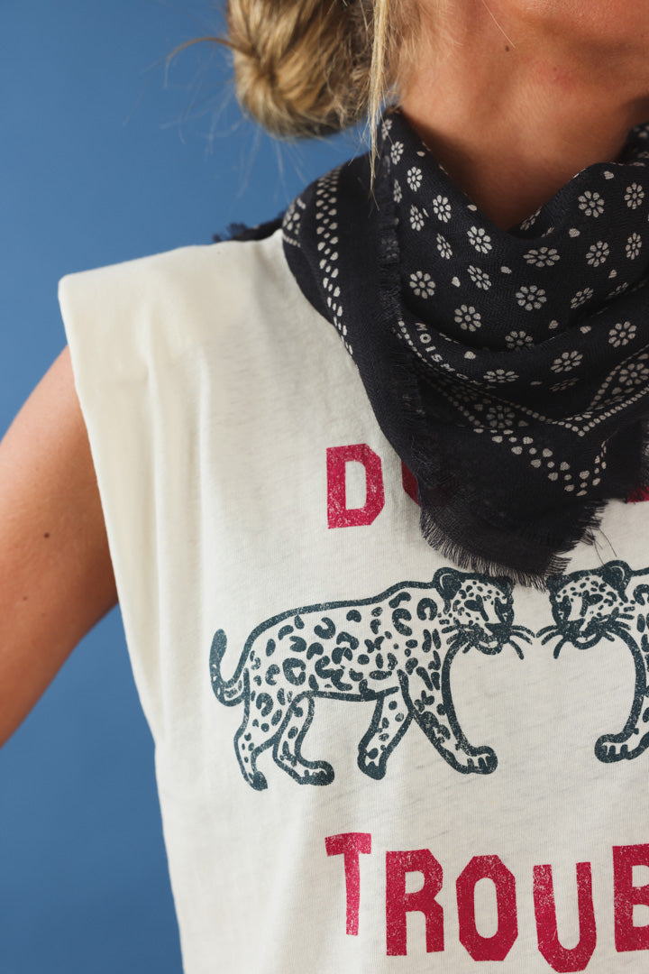 T-shirt avec épaulette "double trouble" écru