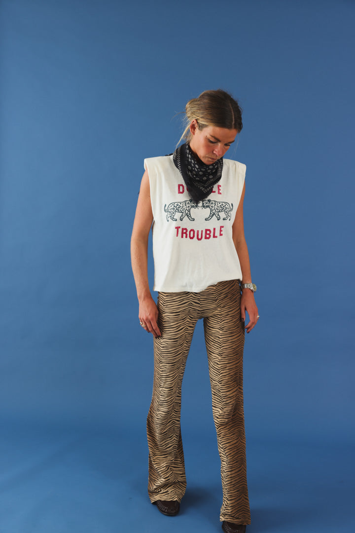 T-shirt avec épaulette "double trouble" écru