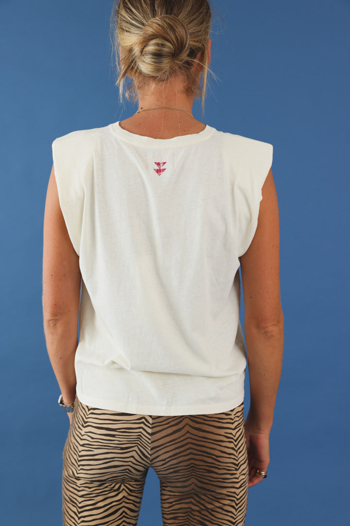 T-shirt avec épaulette "double trouble" écru