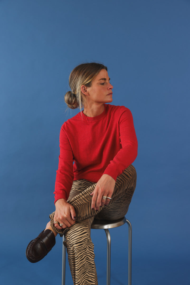 Pull Oscar maille fine rouge