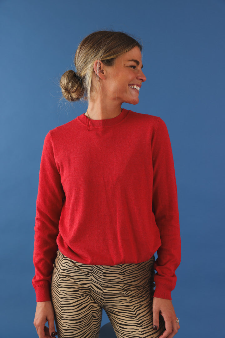 Pull Oscar maille fine rouge