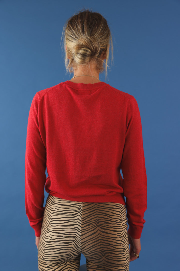 Pull Oscar maille fine rouge