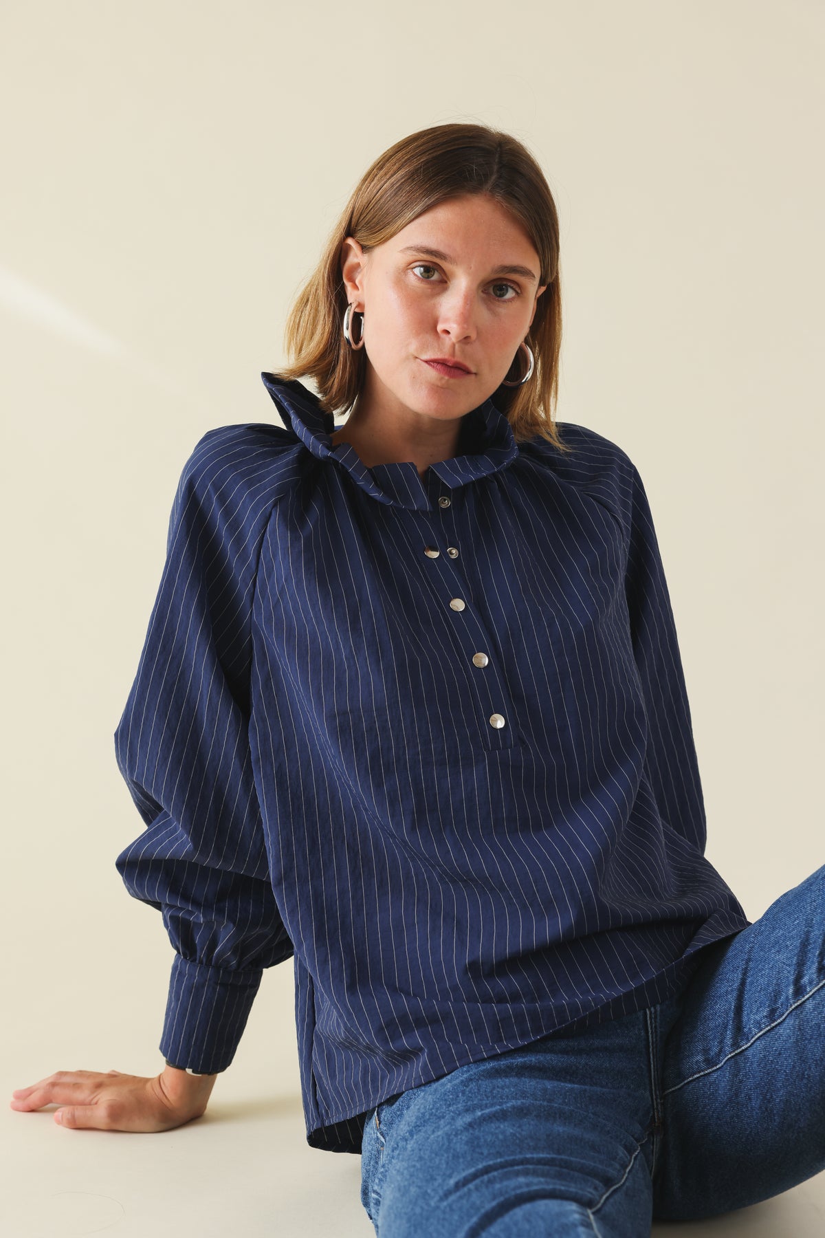 Blouse ISAURE rayure marine