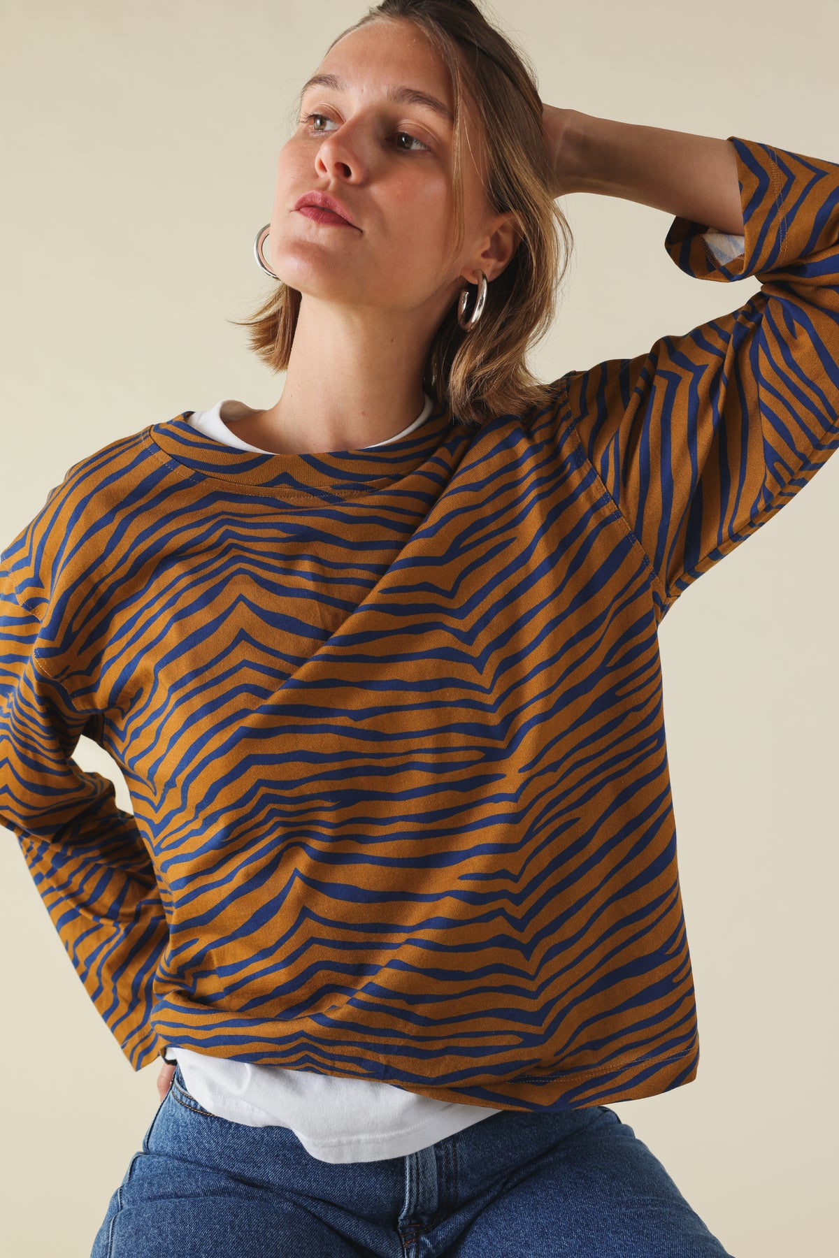 T-shirt MARCO tigre camel/bleu