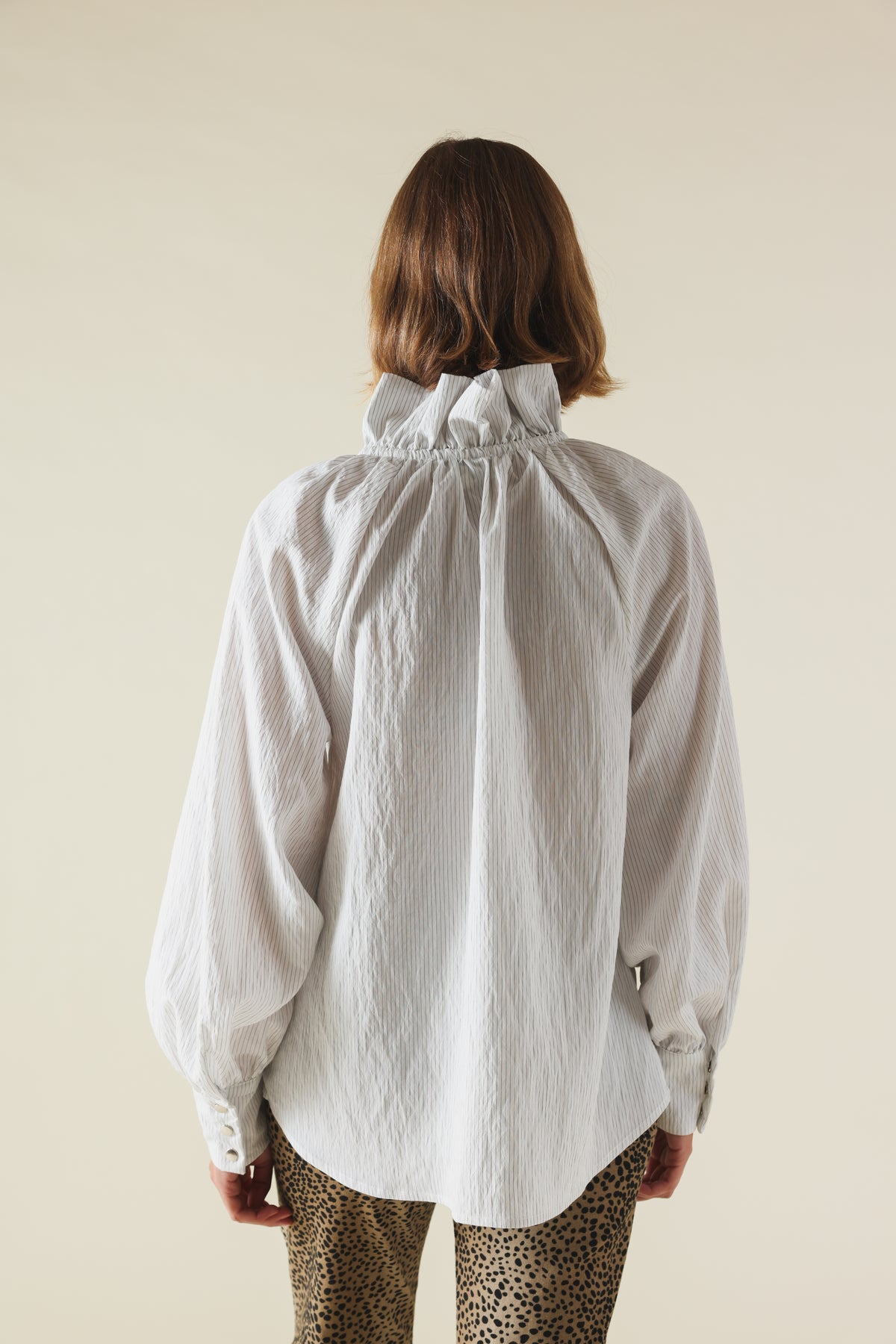 Blouse ISAURE rayure blanc