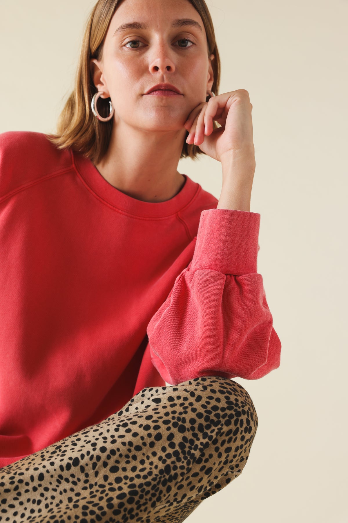Sweat JOSEPH rouge délavé