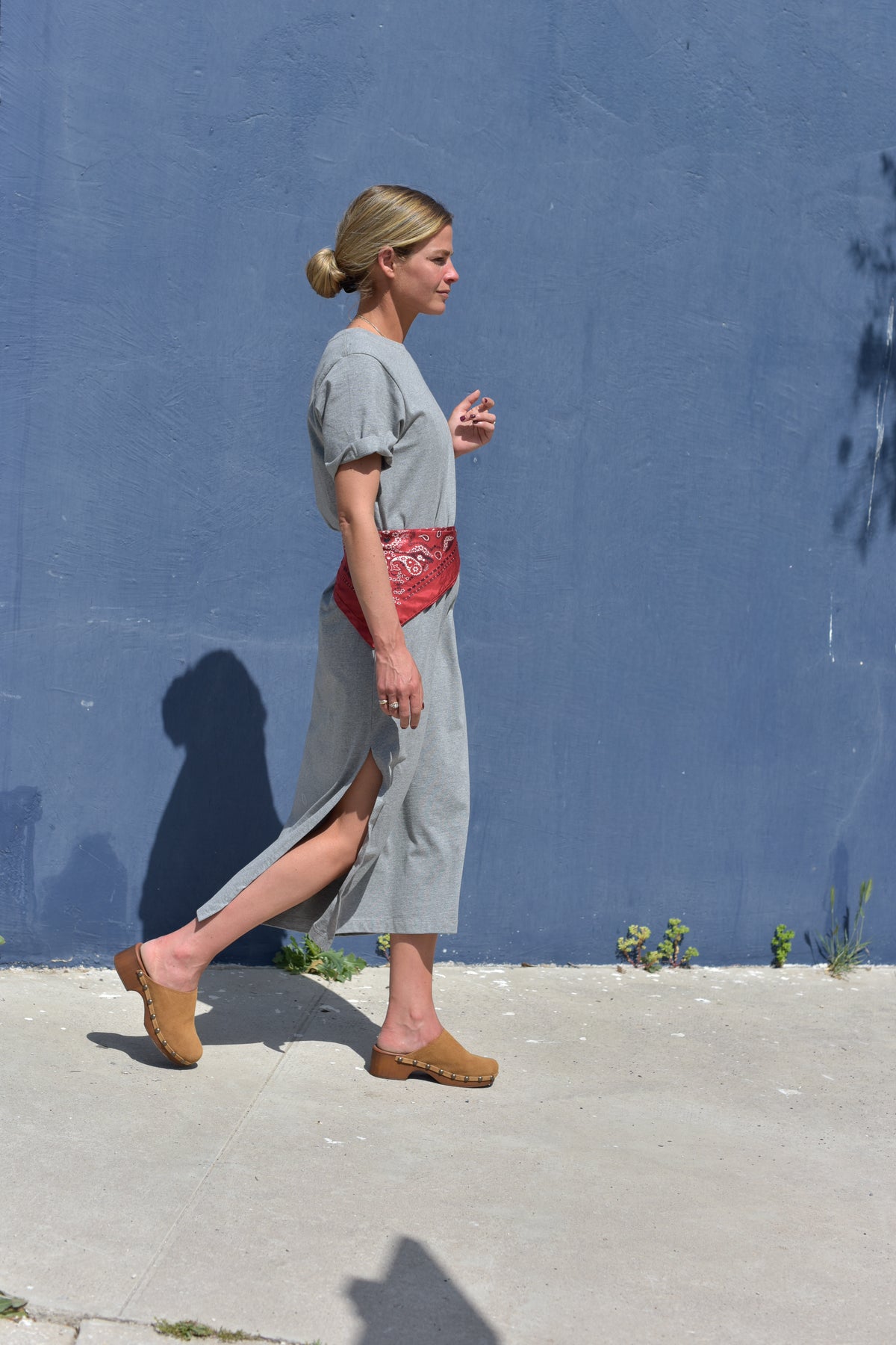 ALEXIA t-shirt dress in heather grey
