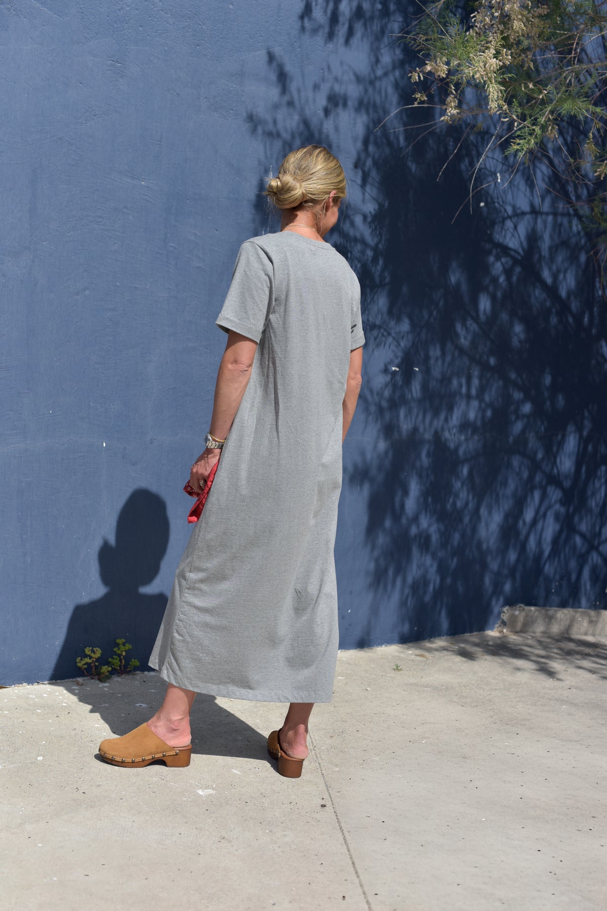 ALEXIA t-shirt dress in heather grey
