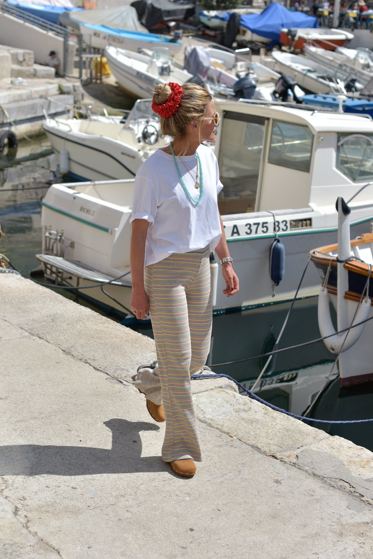 Pantalon ANTOINE rayure multicolore