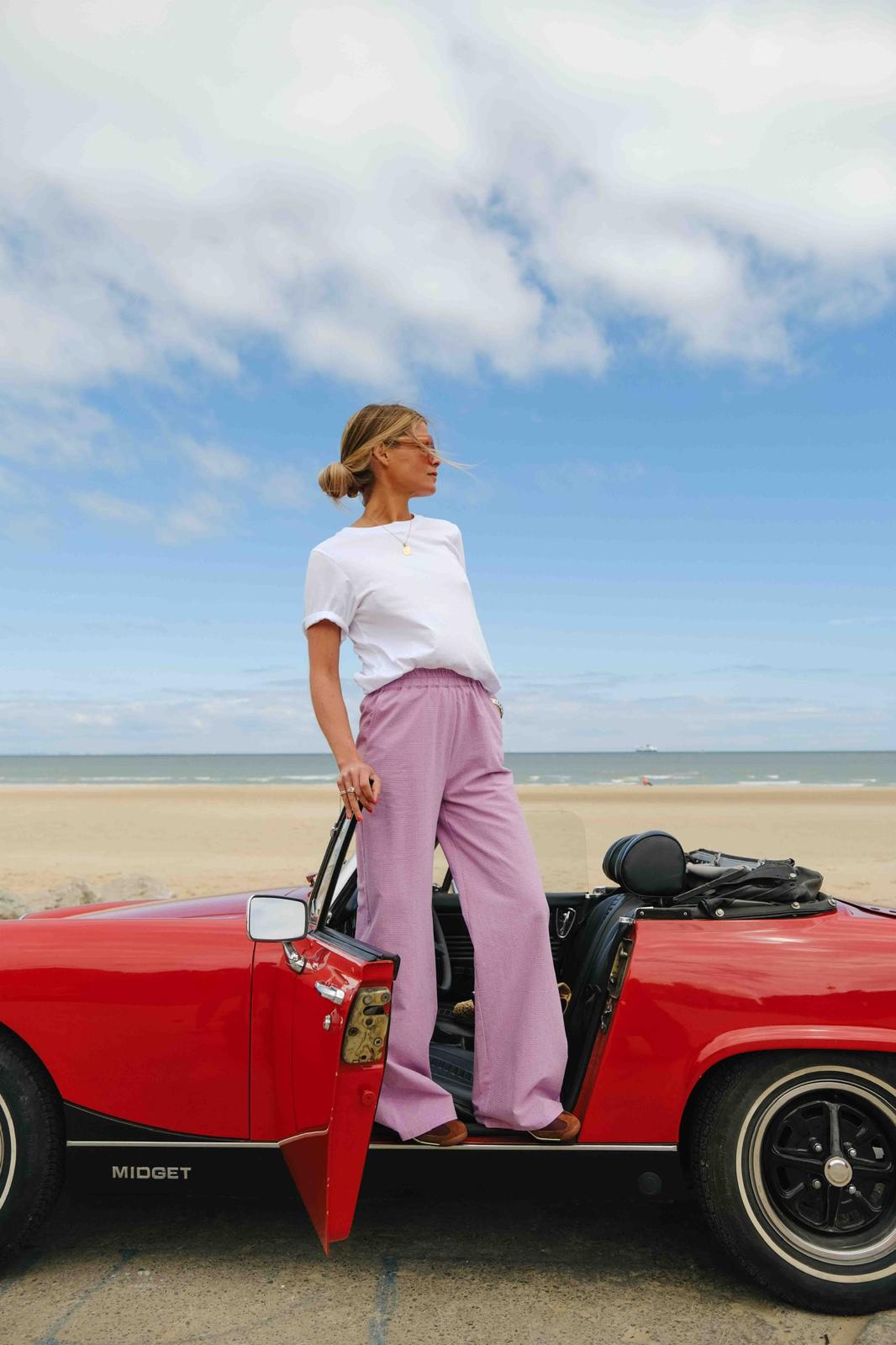 ARTHUR parma/pink gingham trousers